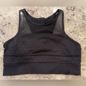 ZYIA Active Black Mesh Panel Sports Bra – Medium – High Neck